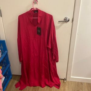 Eskandar 100% Silk Dress Oversized Size 1. Button missing spare button included.